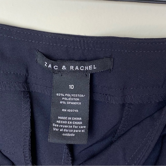 SALE. Zac & Rachel Navy Blue Women's Flattering Pull-on Slim Leg Pant Size 10 - Picture 7 of 12
